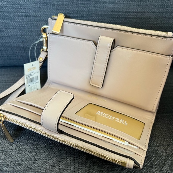 NWT MICHAEL KORS DOUBLE ZIP WRISTLET WALLET 8 IPHONE CASE - Picture 9 of 12